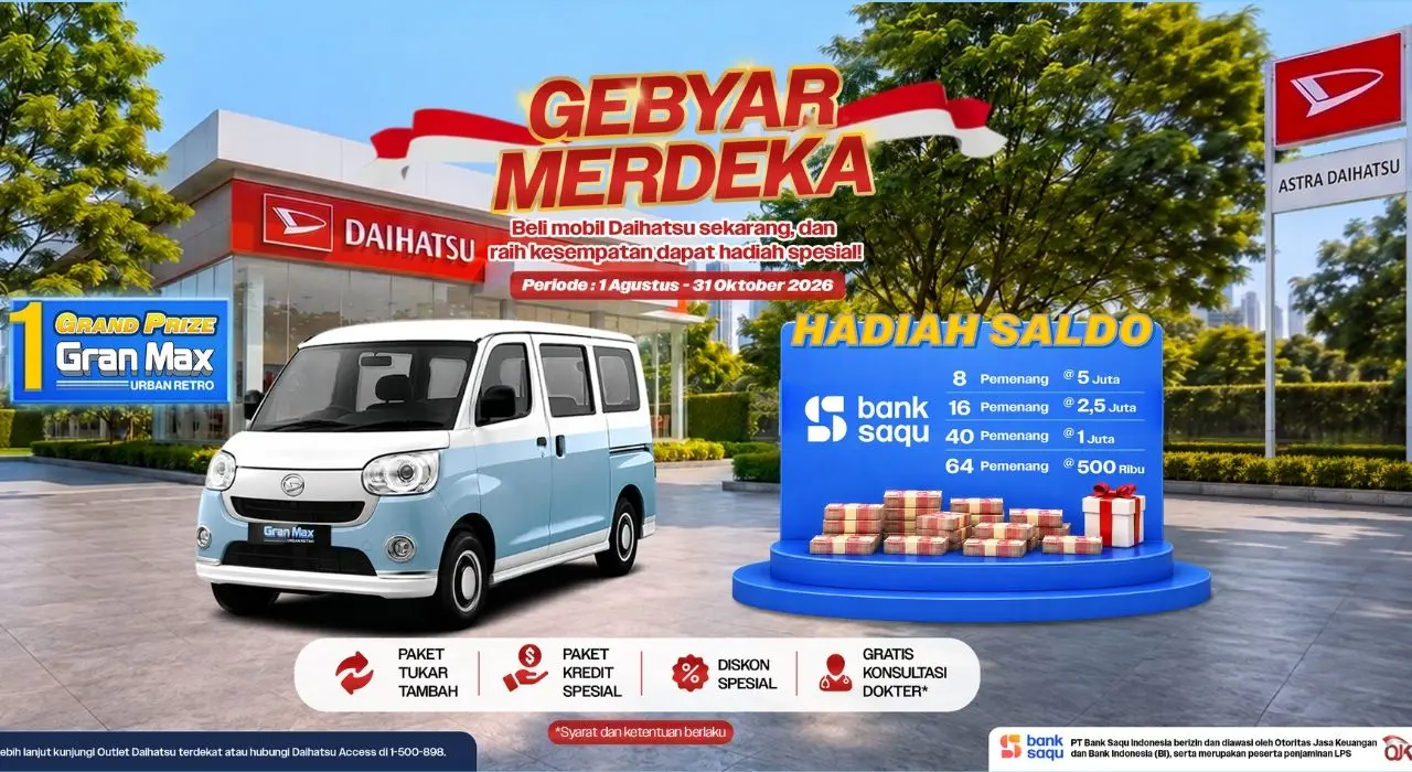 Promo Gebyar Merdeka Daihatsu 2026: Wujudkan Mobil Impian dan Raih Hadiah Spesial